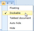 Docking Panels Controls Menu