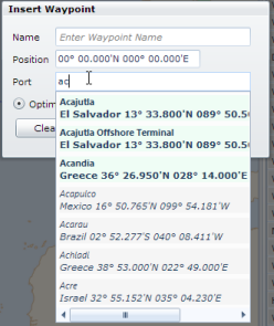 Route Editing - Insert Waypoint Port Position