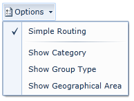 Route Options Drop Down Menu