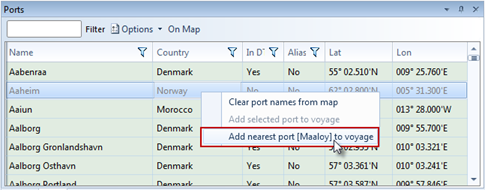 Ports Data Grid Add Nearest To Voyage