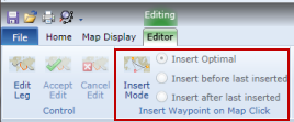 Route Editing - Ribbon Insert Mode