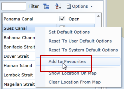 Route Options Add to Favourites