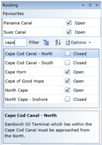 Route Options Filtered